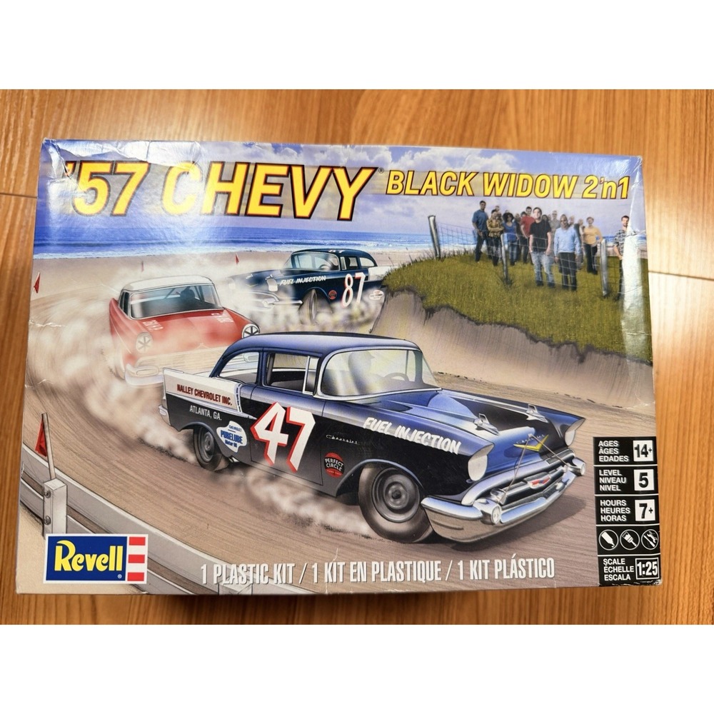 Revell '57 Chevy Black Widow 2n1 Model Kit 1:25 #85-4441 Started